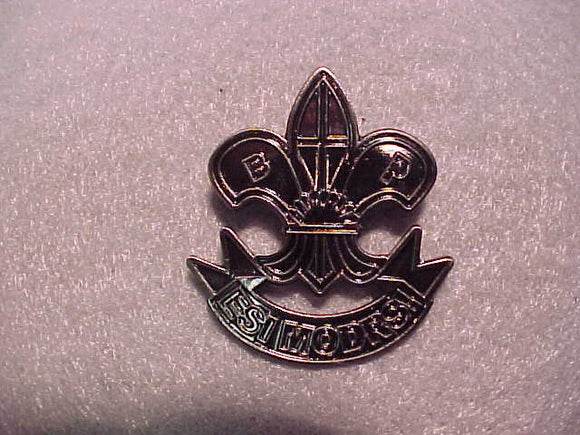 Latvia pin, Esi Modrs!, pewter color, 31x35mm