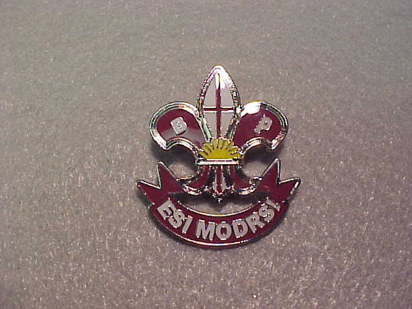 Latvia pin, Esi Modrs!, mulicolor, 31x35mm