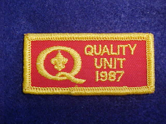 1987 QUALITY UNIT PATCH