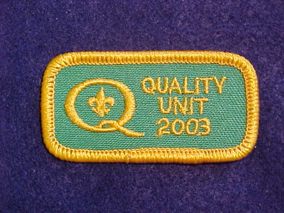 2003 QUALITY UNIT PATCH