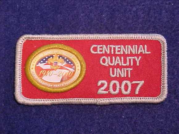 2007 CENTENNIAL QUALITY UNIT PATCH