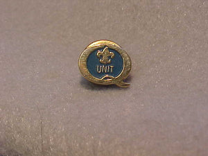 1990 QUALITY UNIT PIN, LT. BLUE/GOLD