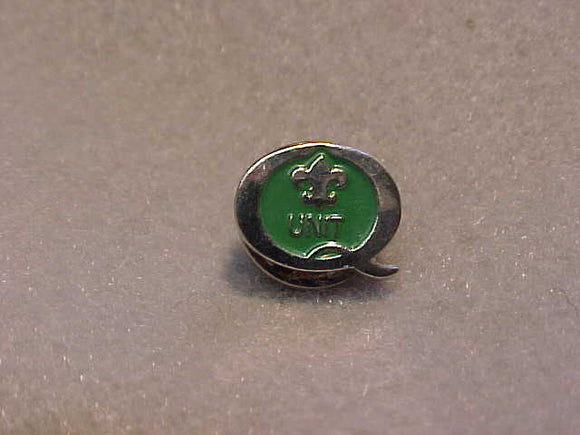 1997 QUALITY UNIT PIN, GREEN/SILVER