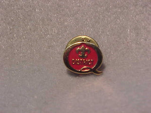1987 QUALITY DISTRICT PIN, RED/GOLD