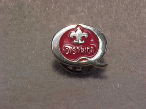 1996 QUALITY DISTRICT PIN, RED/SILVER