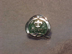 1997 QUALITY DISTRICT PIN, GREEN/SILVER