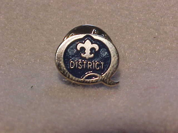 1998 QUALITY DISTRICT PIN, BLUE/SILVER