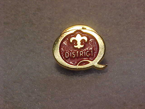 2002 QUALITY DISTRICT PIN, RED/GOLD