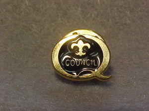2001 QUALITY COUNCIL PIN, BLACK/GOLD
