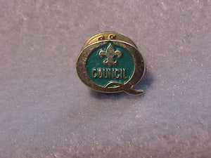2003 QUALITY COUNCIL PIN, GREEN/GOLD