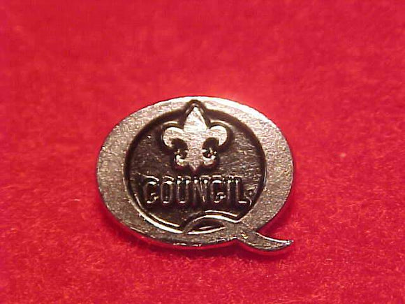 1985 QUALITY COUNCIL PIN (PROTOTYPE), BLACK/SILVER