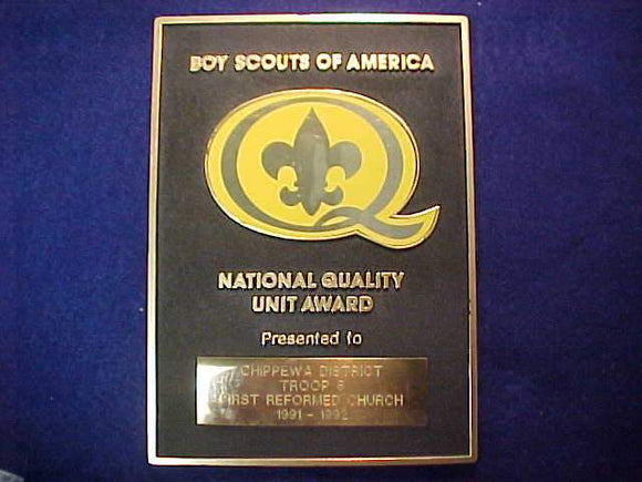 1992 NATIONA QUALITY UNIT AWARD PLAQUE