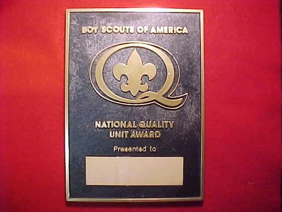 1986 QUALITY UNIT AWARD PLAQUE