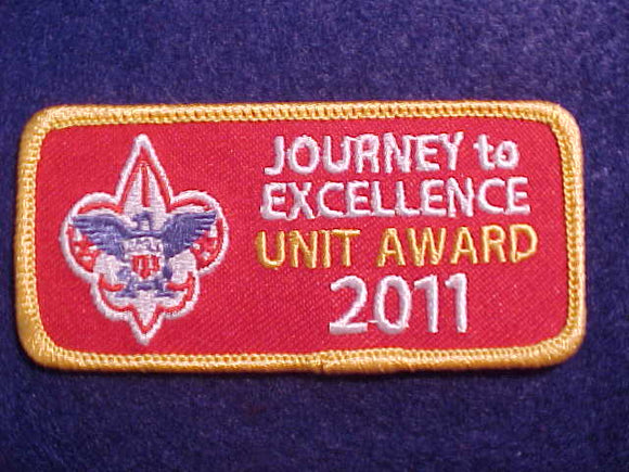 2011 JOURNEY TO EXCELLENCE PATCH, GOLD AWARD, GOLD BORDER