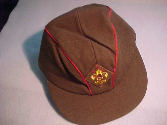 BOY SCOUT WINTER HAT, 80% WOOL/20% COTTON, 1930'S-40'S, SIZE 6 1/2