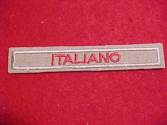 ITALIAN ITALIANO INTERPRETER STRIP, RED/TAN, 1989+