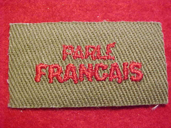 PARLE FRANCAIS FRENCH INTERPRETER STRIP, 1946-57, RARE