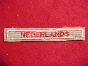 DUTCH NEDERLANDS INTERPRETER STRIP, RED/TAN, 1989+