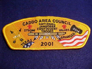 2001 NJ JSP, CADDO AREA C., NJ CONTIGENT TROOPS, TEXAS/ARKANSAS, DK. YELLOW BDR.