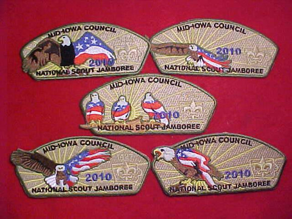 2010 MID-IOWA C., SET OF 5 DIFFERENT PATCHES