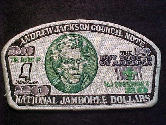 2005 NJ, ANDREW JACKSON COUNCIL, $20 NOTE