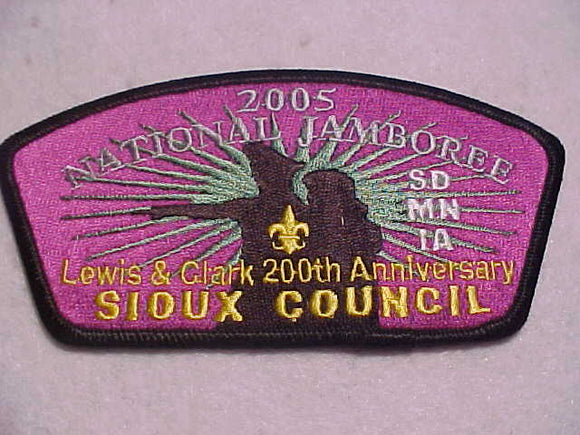 2005 NJ, SIOUX COUNCIL, BLACK BDR., LEWIS & CLARK 200TH ANNIV.