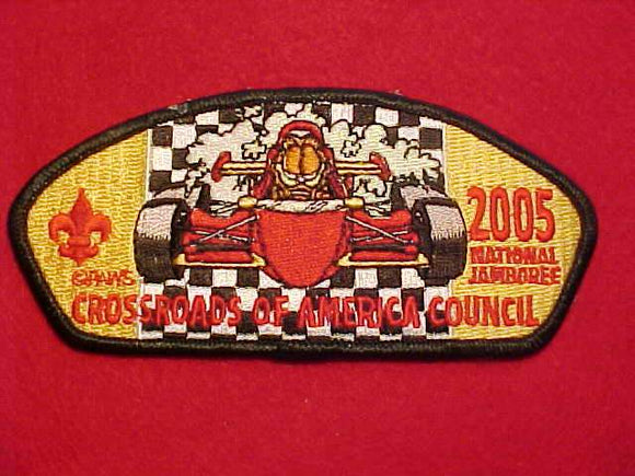 2005 NJ, CROSSROADS OF AMERICA C., GARFIELD IN RACE CAR, BLACK BDR.