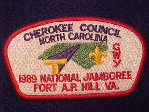 1989 NJ, CHEROKEE COUNCIL PATCH, NORTH CAROLINA