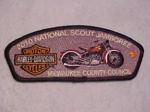 2010 NJ, MILWAUKEE COUNTY COUNCIL, HARLEY DAVIDSON, BROWN MOTORCYCLE