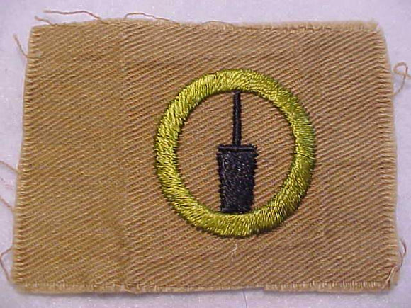 DAIRYING MERIT BADGE, SQUARE, 1920'S-1933, 75 X 72MM, USED