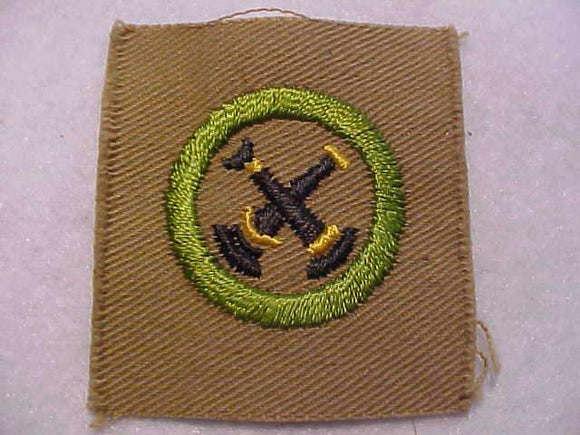 FIREMANSHIP MERIT BADGE, SQUARE, 1920'S-1933, 50 X 55MM, MINT