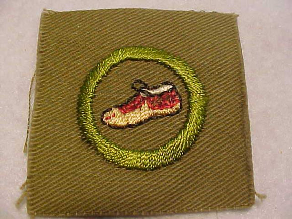 LEATHERCRAFT MERIT BADGE, SQUARE, 1927-1933, 53 X 55MM, MINT