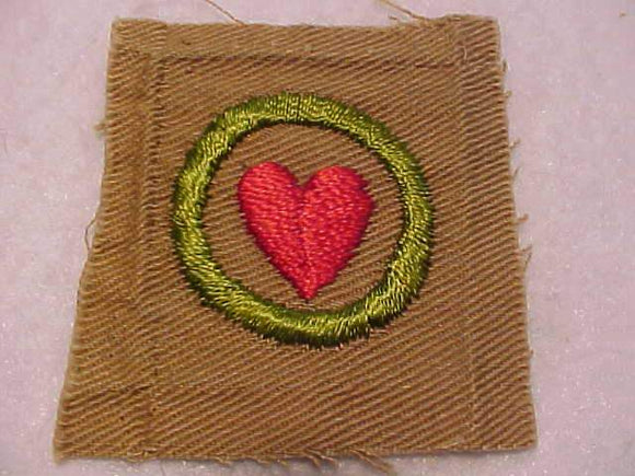PERSONAL HEALTH MERIT BADGE, SQUARE, 1920'S-1933, 53 X 55MM, USED