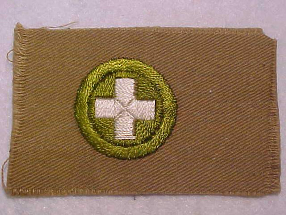 SAFETY MERIT BADGE, SQUARE, 1920'S-1933, 53 X 83MM, OVERSIZED, MINT