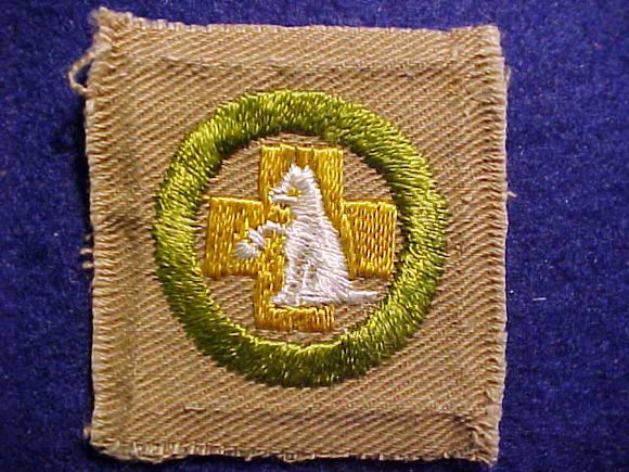 FIRST AID TO ANIMALS, SQUARE MERIT BADGE, 48 X 45MM