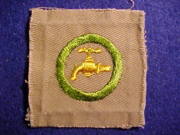 PLUMBING SQUARE MERIT BADGE, 57 X 55MM