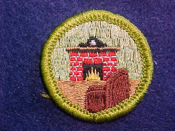 CITIZENSHIP IN THE HOME, MERIT BADGE WITH CLOTH BACK, GREEN BORDER