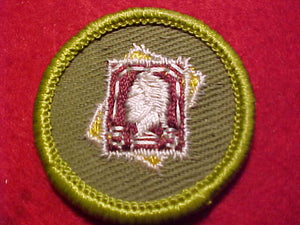 STAMP COLLECTING, ROLLED EDGE TWILL BKGR. MERIT BADGE