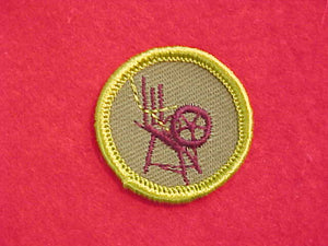 TEXTILES, ROLLED EDGE TWILL BACKGROUND MERIT BADGE