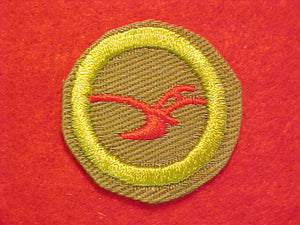 AGRICULTURE, MERIT BADGE WITH CRIMPED EDGE, KHAKI, ISSUED 1946-60