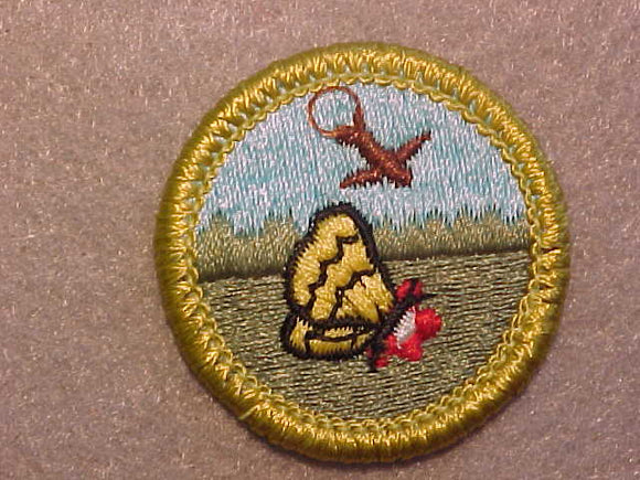 NATURE, MERIT BADGE WITH CLEAR PLASTIC BACK, GREEN BORDER, NO IMPRINTS/LOGOS IN PLASTIC