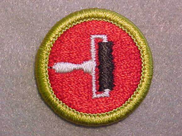 PRINTING, MERIT BADGE WITH CLEAR PLASTIC BACK, GREEN BORDER, NO IMPRINTS/LOGOS IN PLASTIC