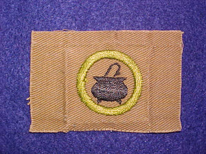 COOKING SQUARE MERIT BADGE, 74X50 MM, USED