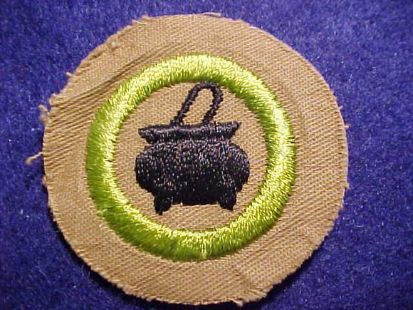 COOKING FINE TWILL MERIT BADGE, WWII VARIETY