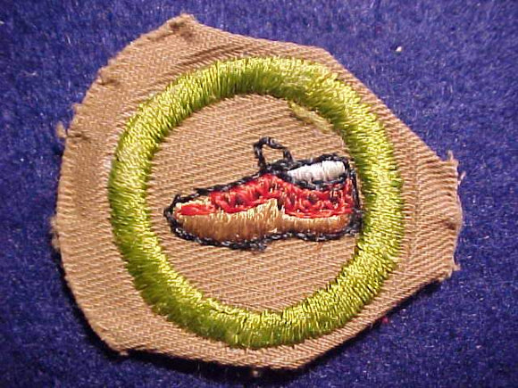 LEATHERCRAFT FINE TWILL MERIT BADGE, WWII VARIETY, MINT