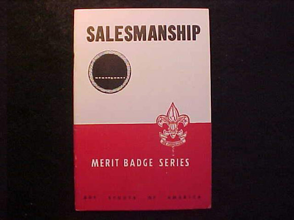SALESMANSHIP MERIT BADGE BOOK, TYPE 5B COVER, COPYRIGHT 1942, AUG. 1948 PRINTING, MINT COND.