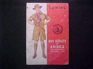 ROWING MERIT BADGE BOOK, TYPE 4 COVER, COPYRIGHT 1939, AUG. 1942 PRINTNG, FAIR COND.