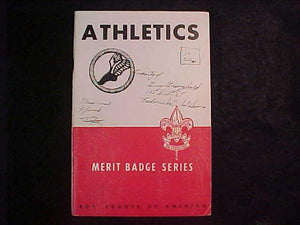 ATHLETICS MERIT BADGE BOOK, TYPE 5B COVER, COPYRIGHT 1943, JAN. 1945 PRINTING, FAIR COND.