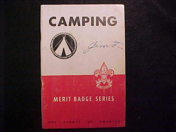 CAMPING MERIT BADGE BOOK, TYPE 5B COVER, COPYRIGHT 1946, JAN. 1950 PRINTING, FAIR COND.