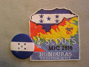 2016 MICHIGAN INTERNATIONAL CAMPOREE PATCH AND PIN, HONDURAS CONTINGENT